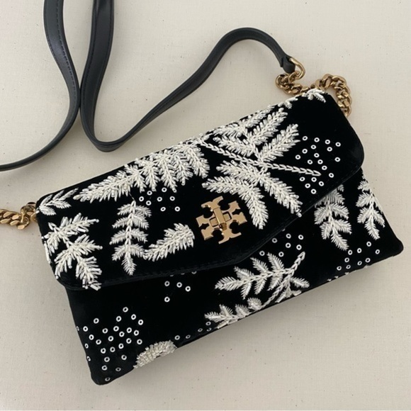 Tory Burch Kira Embroidered Velvet crossbody wallet bag - Picture 12 of 12